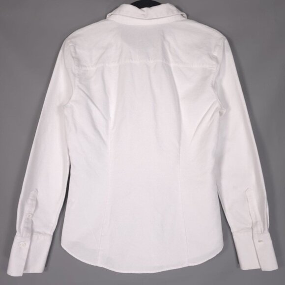 LAFAYETTE 148 NY Women’s Textured Cotton Button Up Shirt White Long Sleeve SMALL - Picture 3 of 8